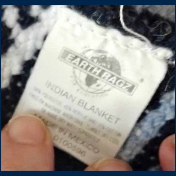 Earth Ragz Indian Blanket Made and purchased in Mexico - Picture 2 of 2